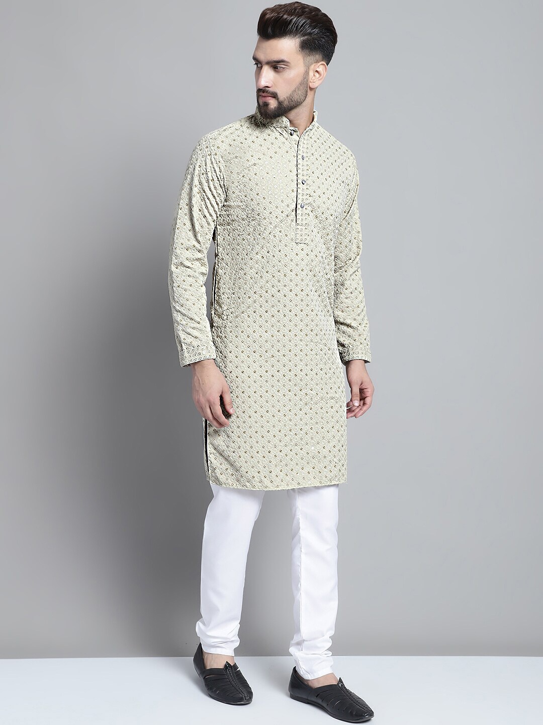 

Jompers Pure Cotton Kurta with Churidar, Beige