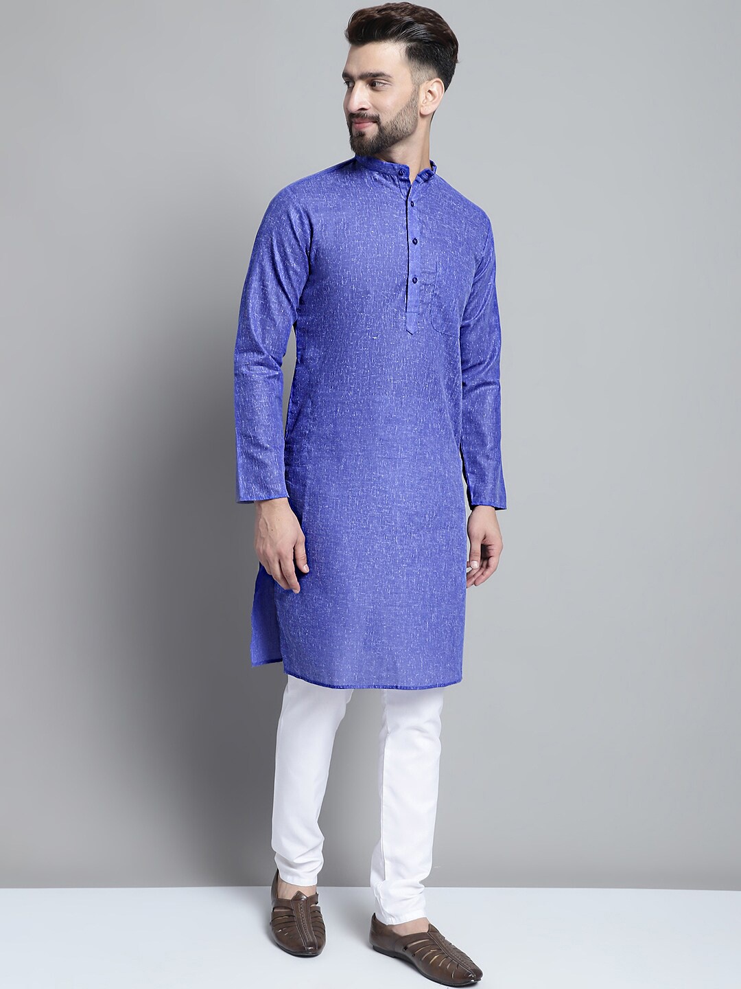 

Jompers Pure Cotton Kurta with Pyjamas, Blue