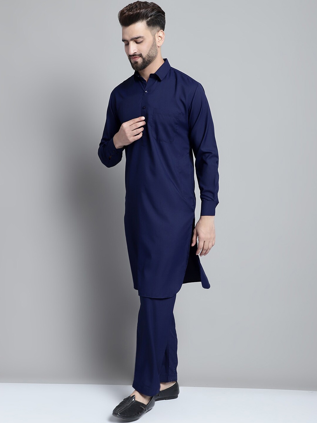 

Jompers Pathani Kurta with Pyjama, Navy blue