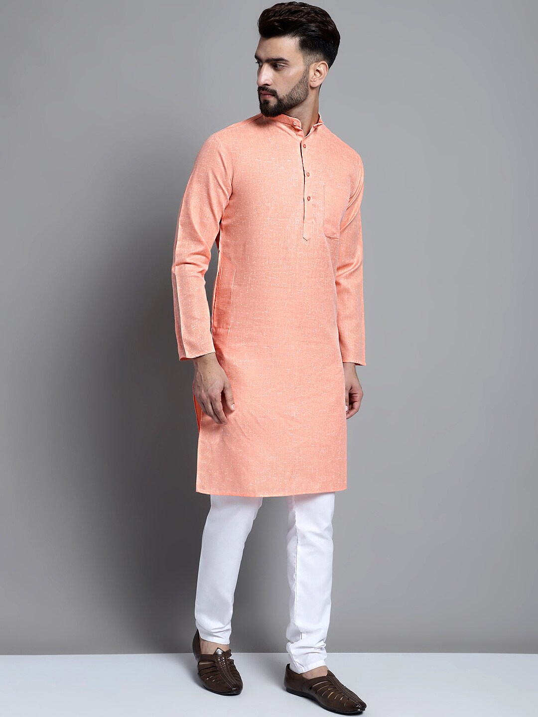 

Jompers Pure Cotton Kurta with Pyjamas, Peach