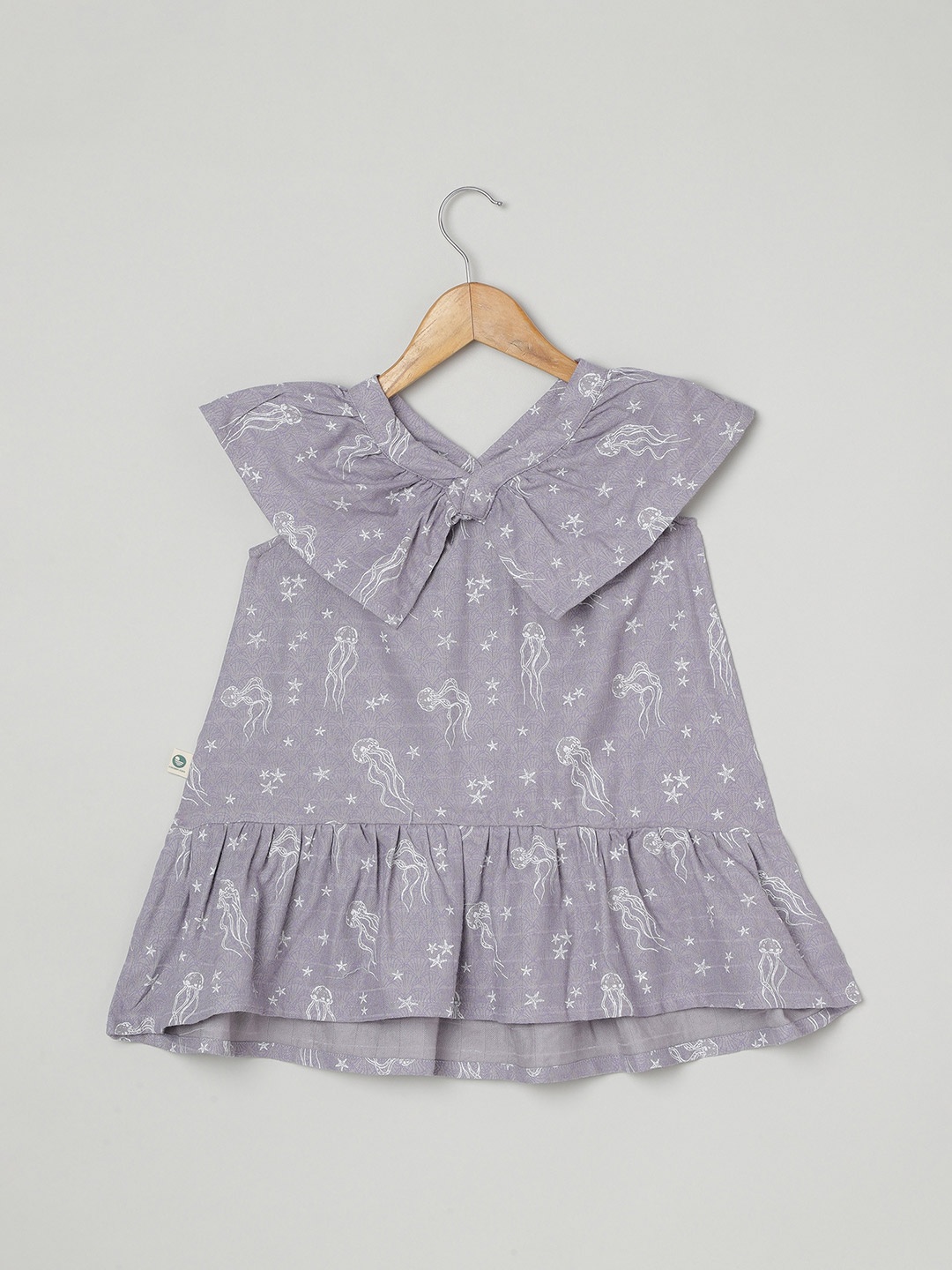 

cocoon care Girls Conversational Printed Above The Keyboard Collar Bamboo A-Line Dress, Lavender