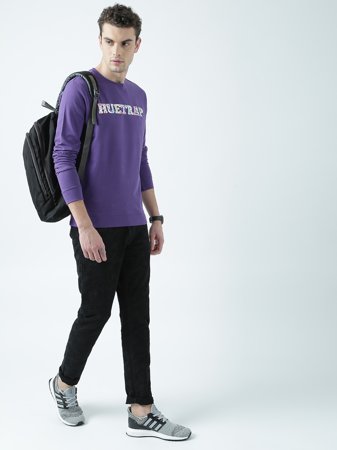 

Huetrap Men Purple Printed Sweatshirt