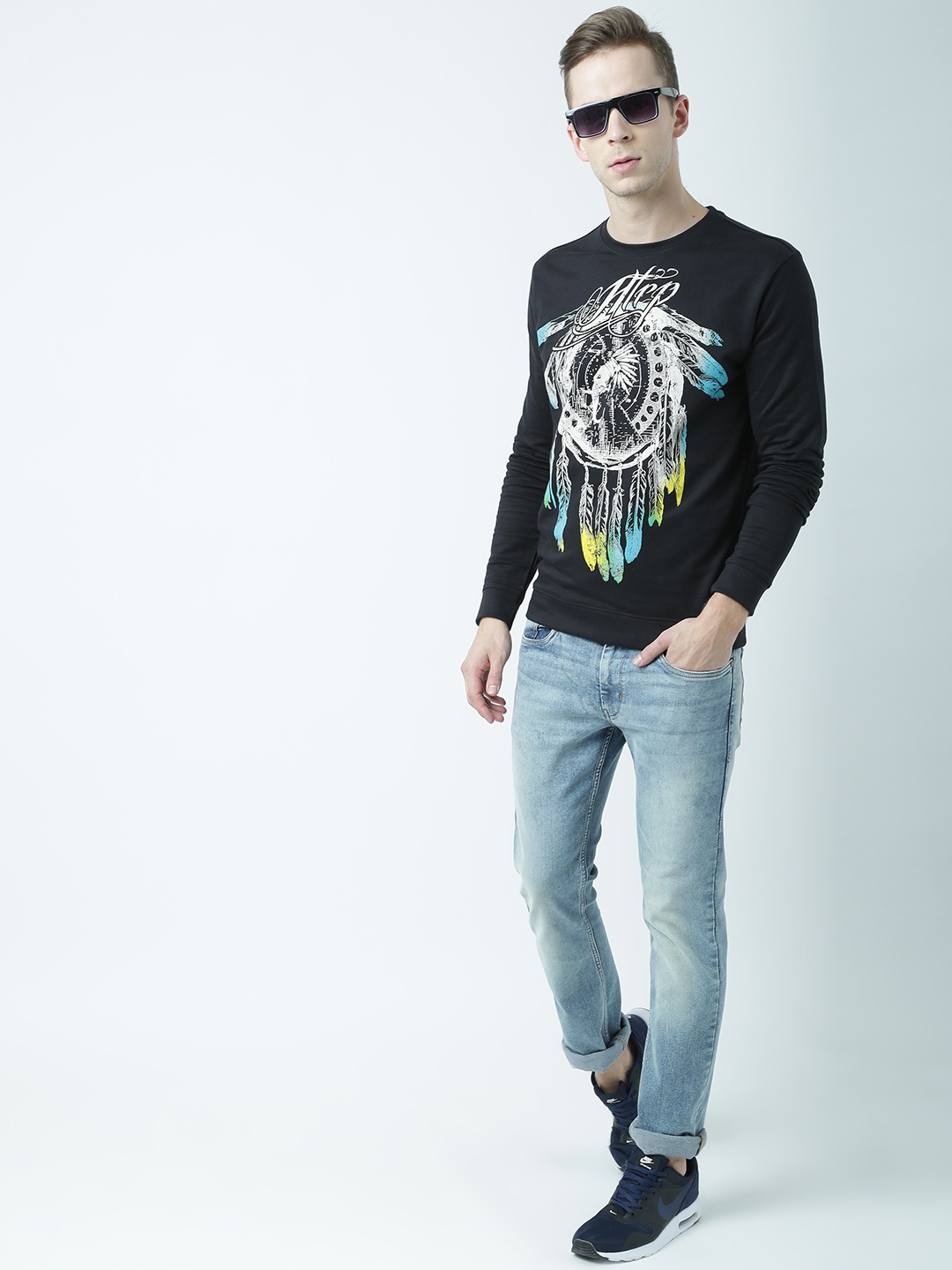 

Huetrap Men Black Printed Sweatshirt