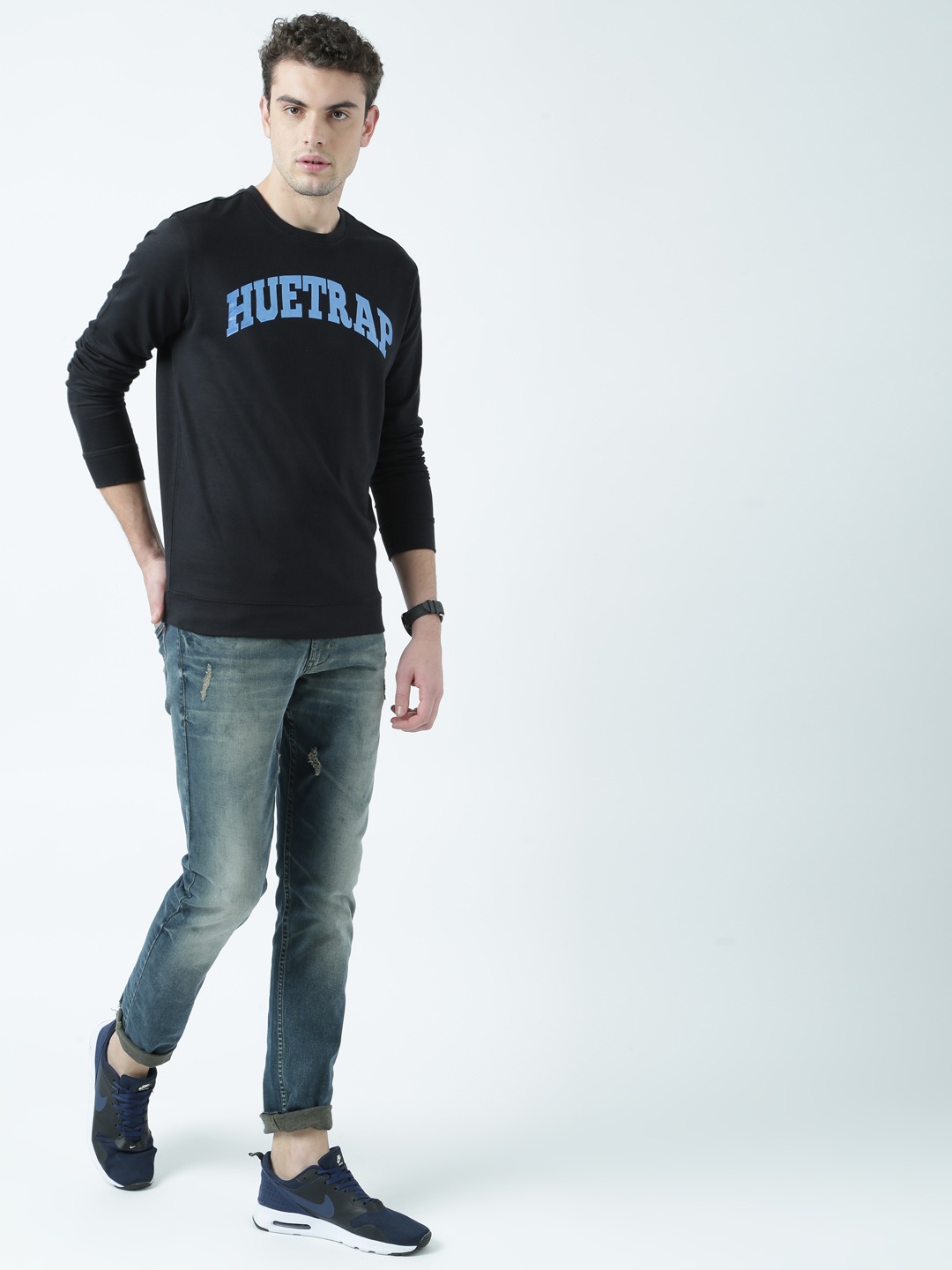 

Huetrap Men Black Printed Sweatshirt