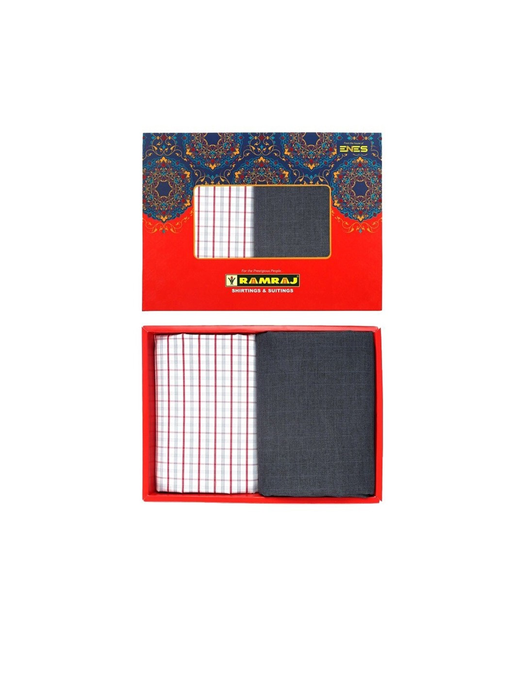 

Ramraj Men Checked Shirt & Textured Trouser Clothing Set, Navy blue