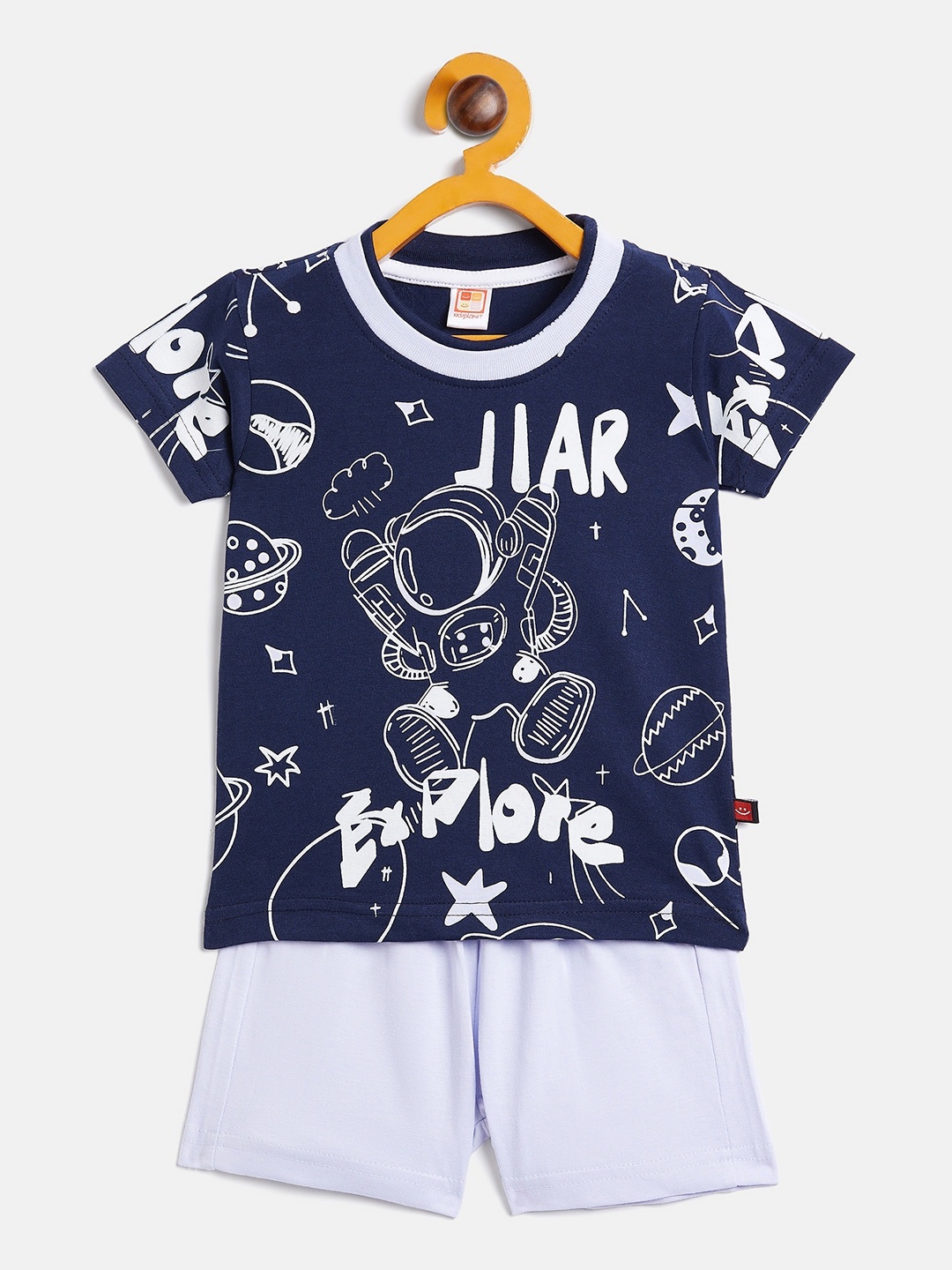 

Camey Kids Printed T-shirt With Shorts, Navy blue