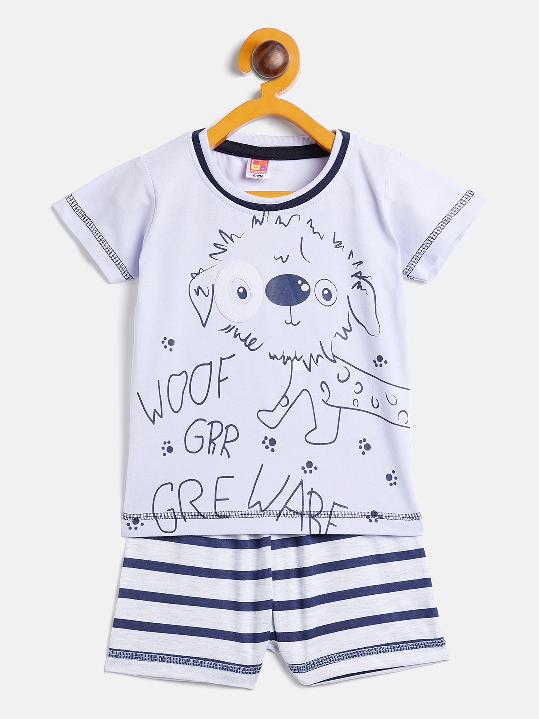 

Camey Kids Printed T-shirt With Shorts, White