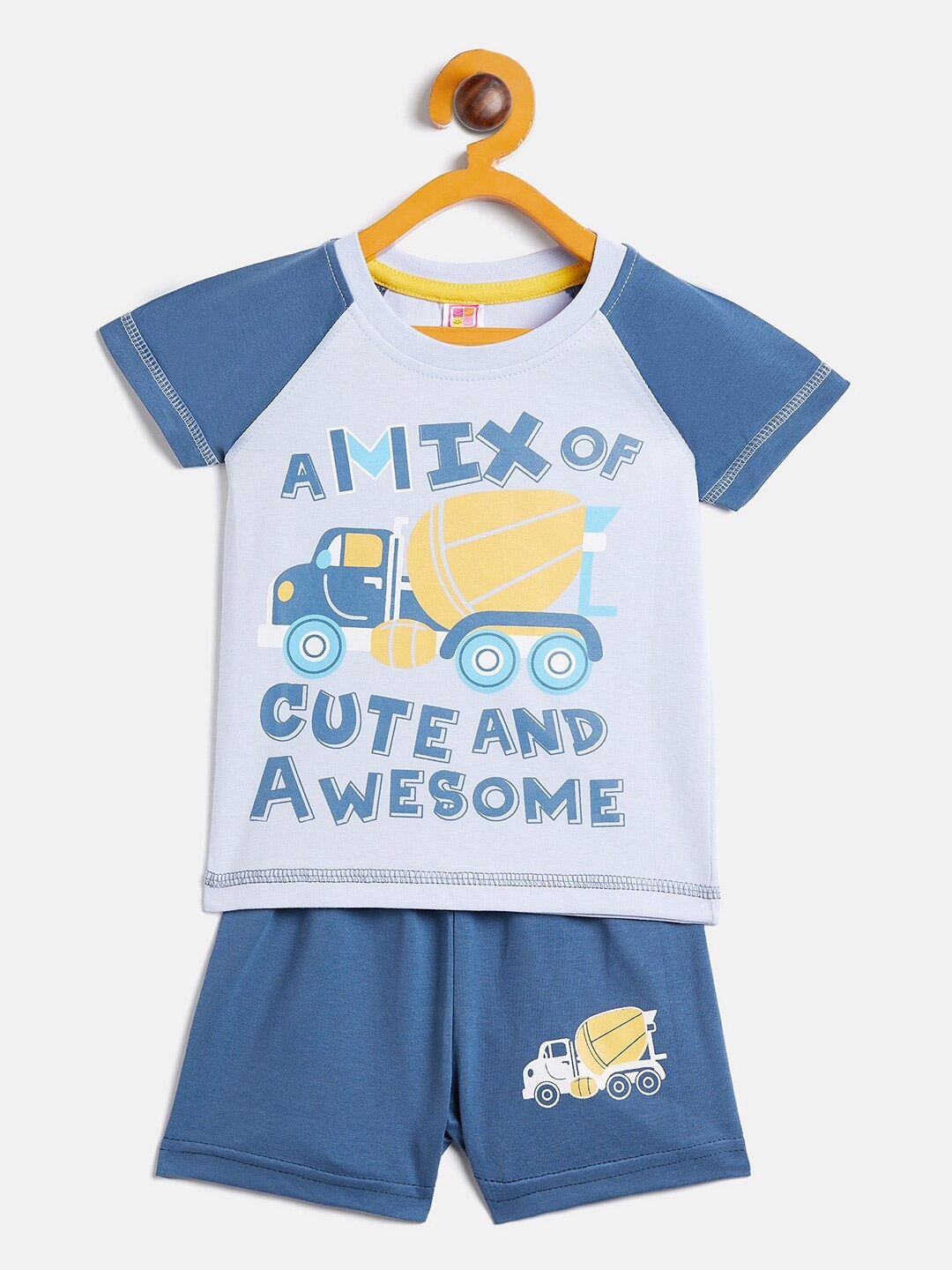 

Camey Kids Printed T-shirt With Shorts, Blue