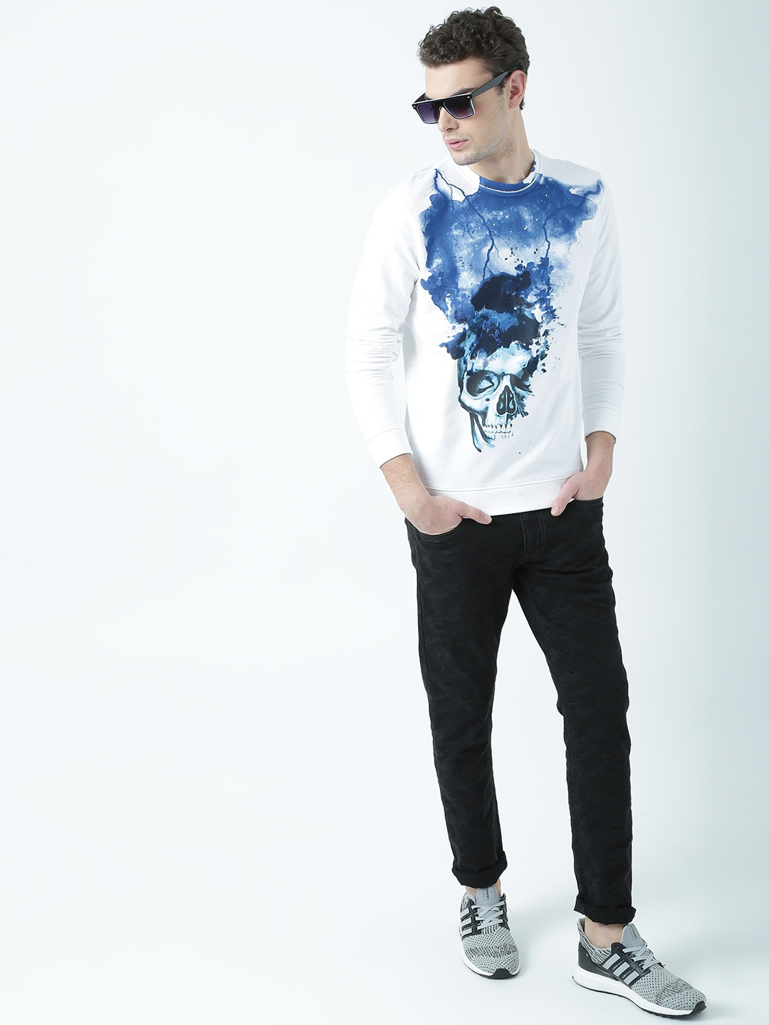 

Huetrap Men White Printed Sweatshirt