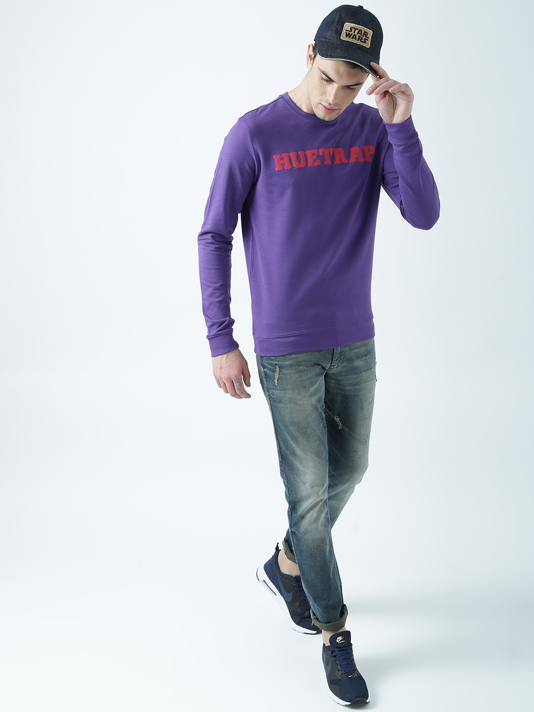 

Huetrap Men Purple Printed Sweatshirt