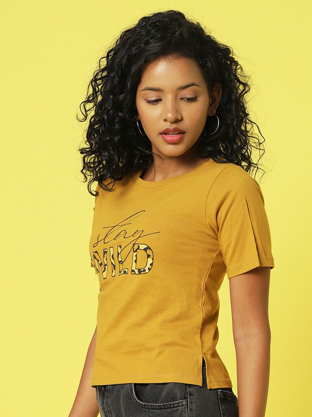 

Rigo Printed Cotton Regular Top, Yellow