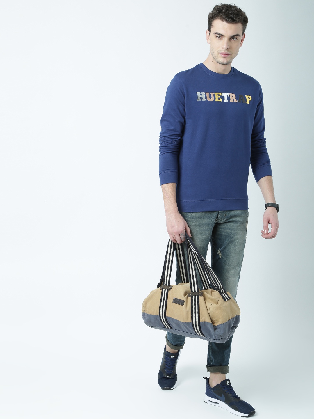 

Huetrap Men Navy Blue Printed Sweatshirt