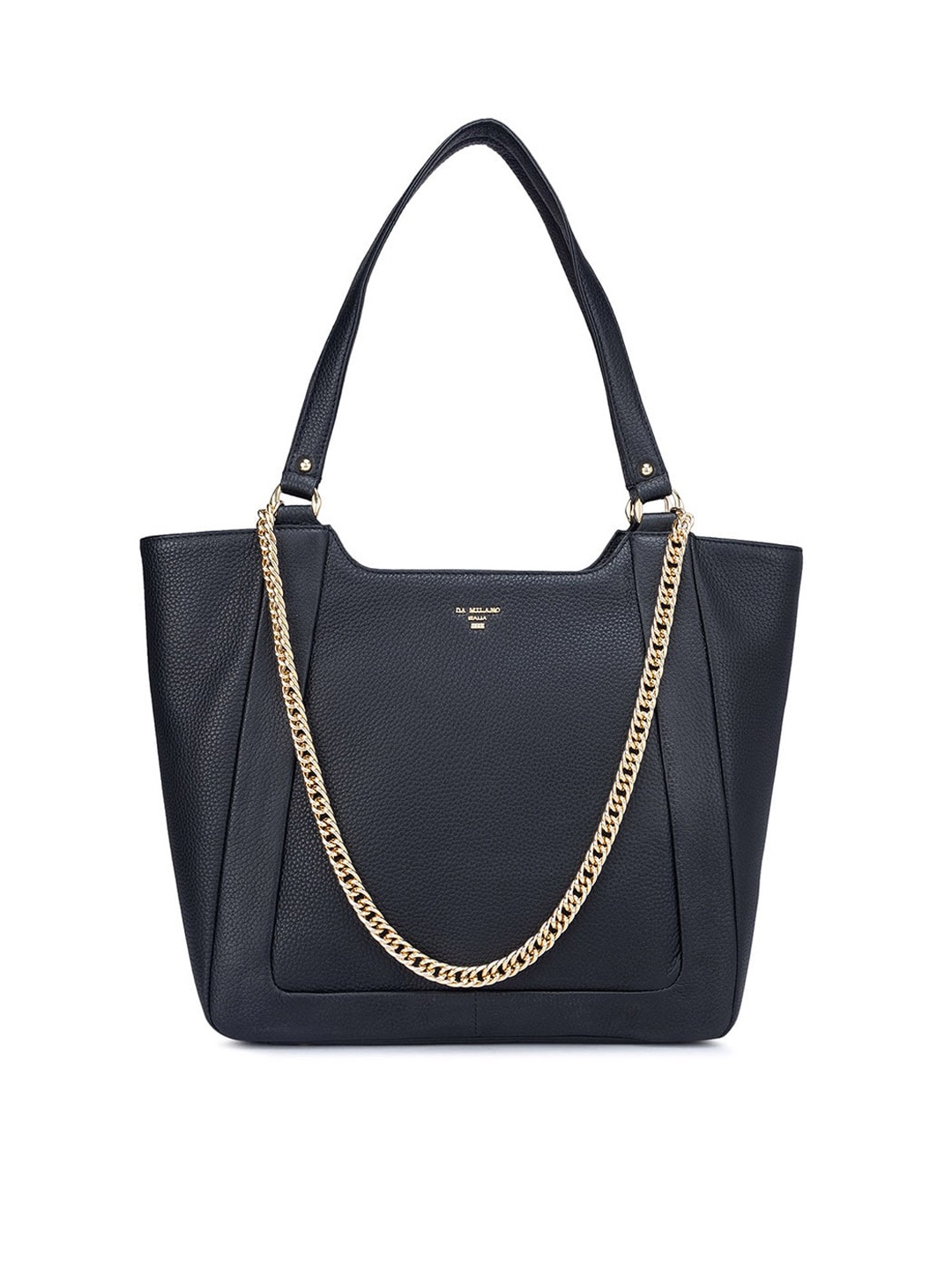

Da Milano Textured Structured Leather Tote Bag, Black
