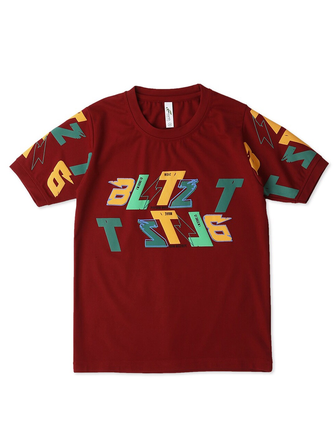 earth conscious BoysTypography Printed T-shirt, Maroon