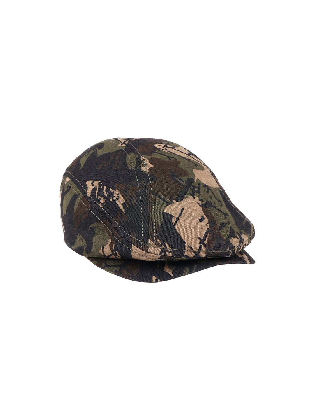 

Zacharias Men Camouflage Printed Cotton Ascot Cap, Green