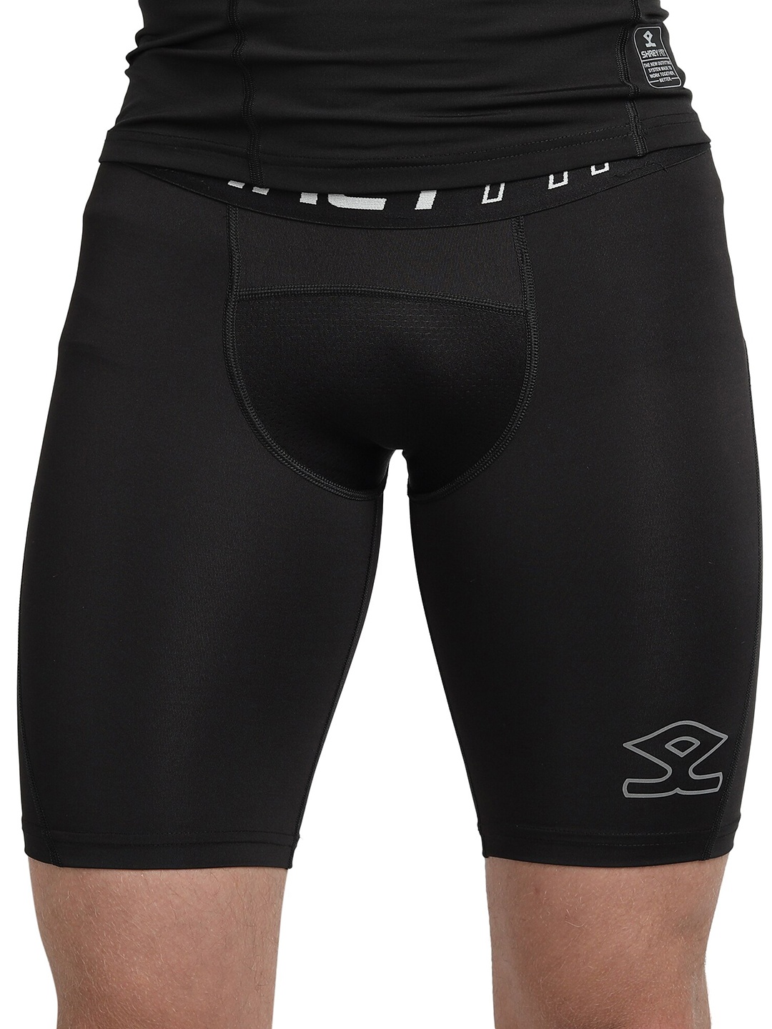 

Shrey Men Mid-Rise Sports Shorts, Black
