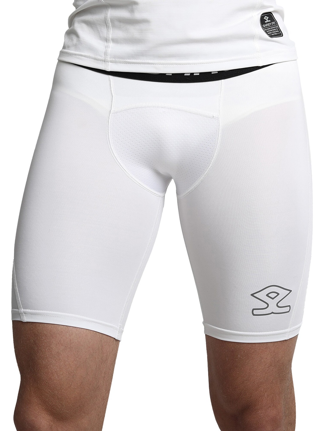 

Shrey Men Mid-Rise Sports Shorts, White