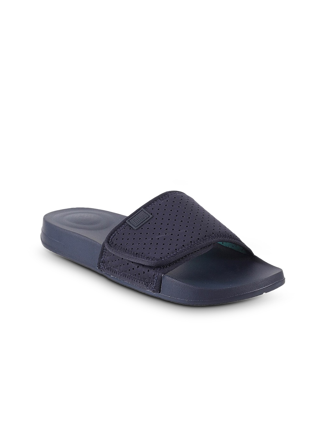 

fitflop Men Textured Velcro Closure Sliders, Navy blue