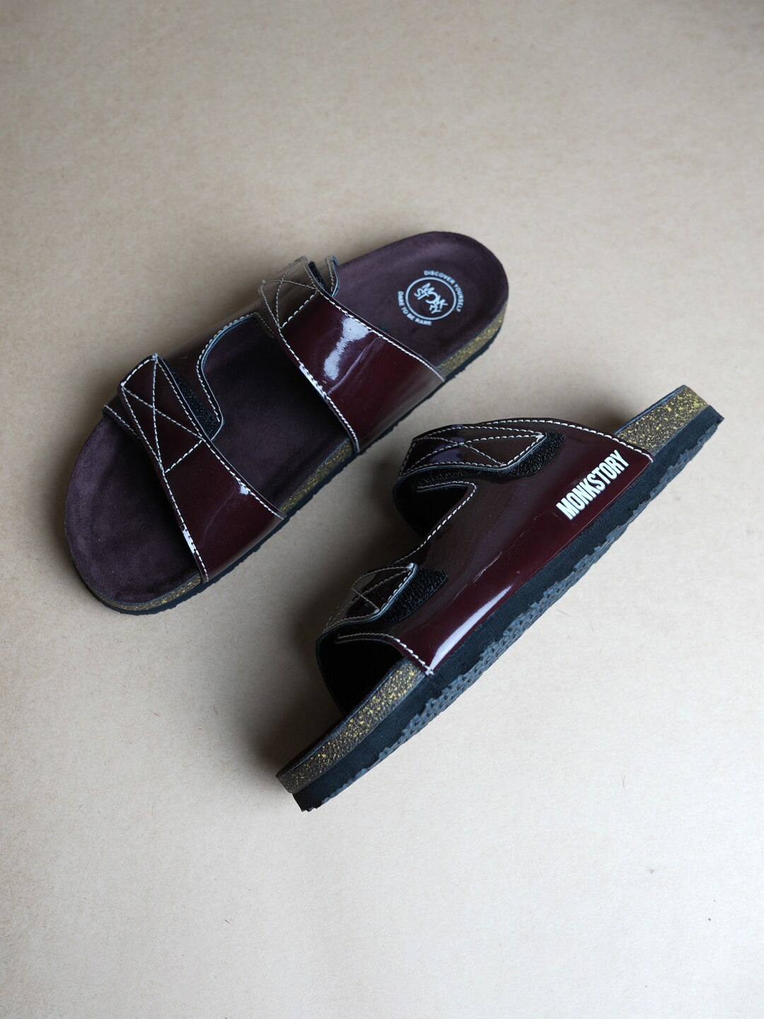 

MONKSTORY Men Dual-Straps Comfort Sandals, Brown