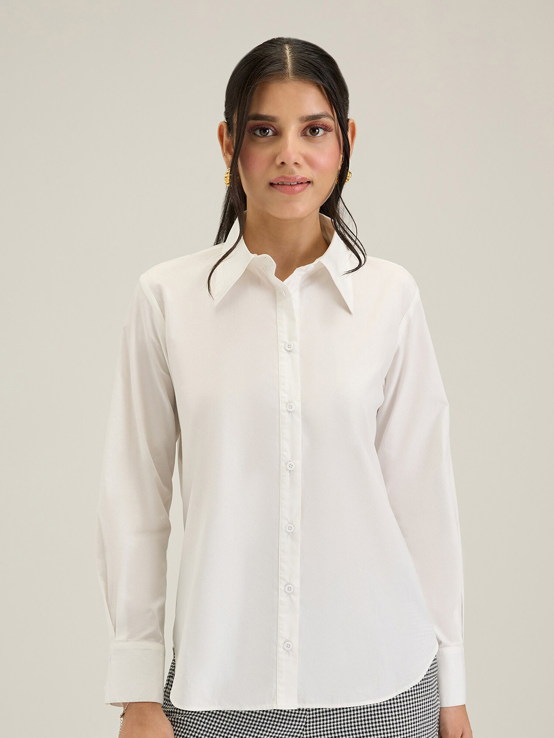 

20Dresses White Comfort Spread Collar Pure Cotton Formal Shirt