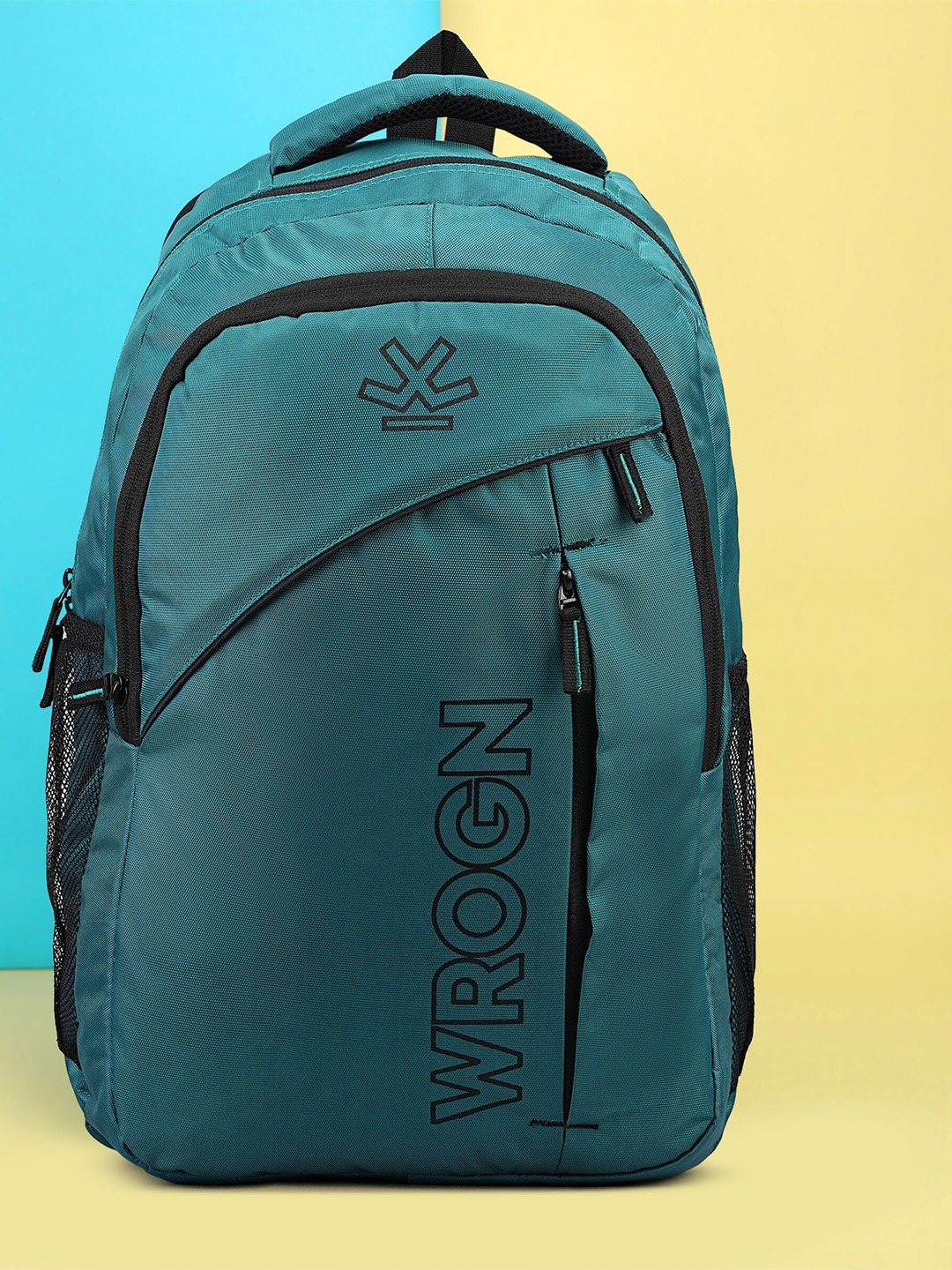 

WROGN Printed Laptop Backpack With Raincover, Green