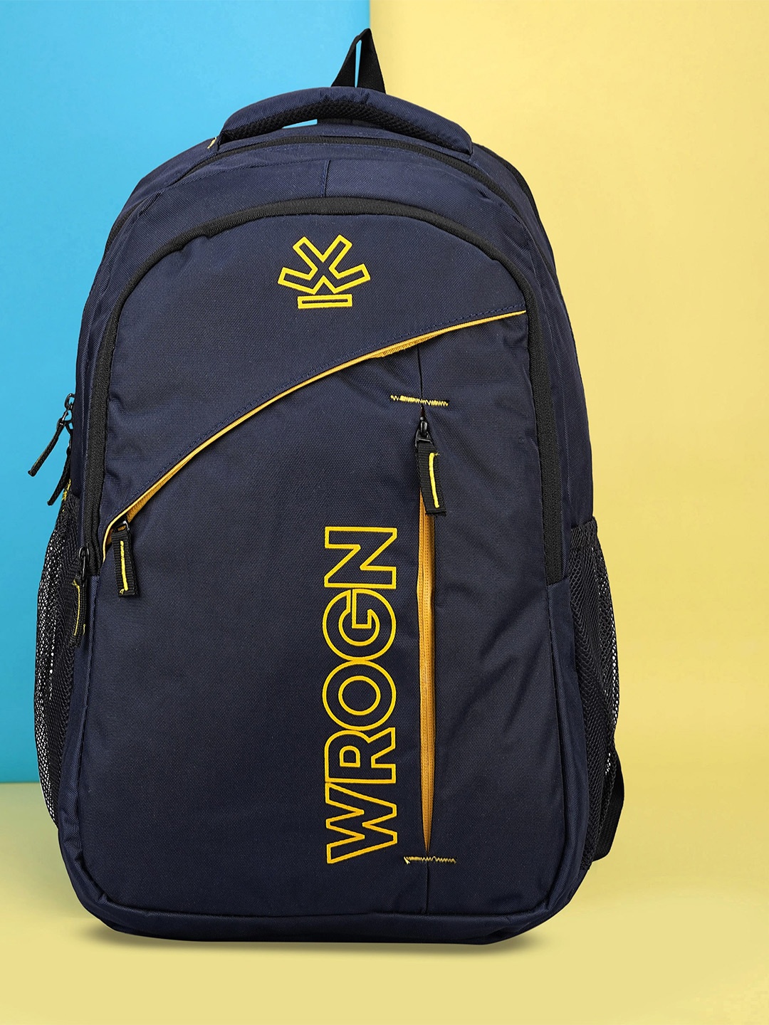 WROGN Printed Laptop Backpack with Raincover, Black