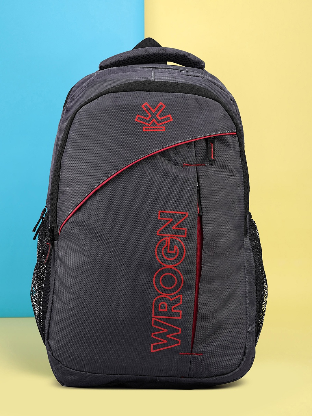 

WROGN Printed Laptop Backpack with Raincover, Black