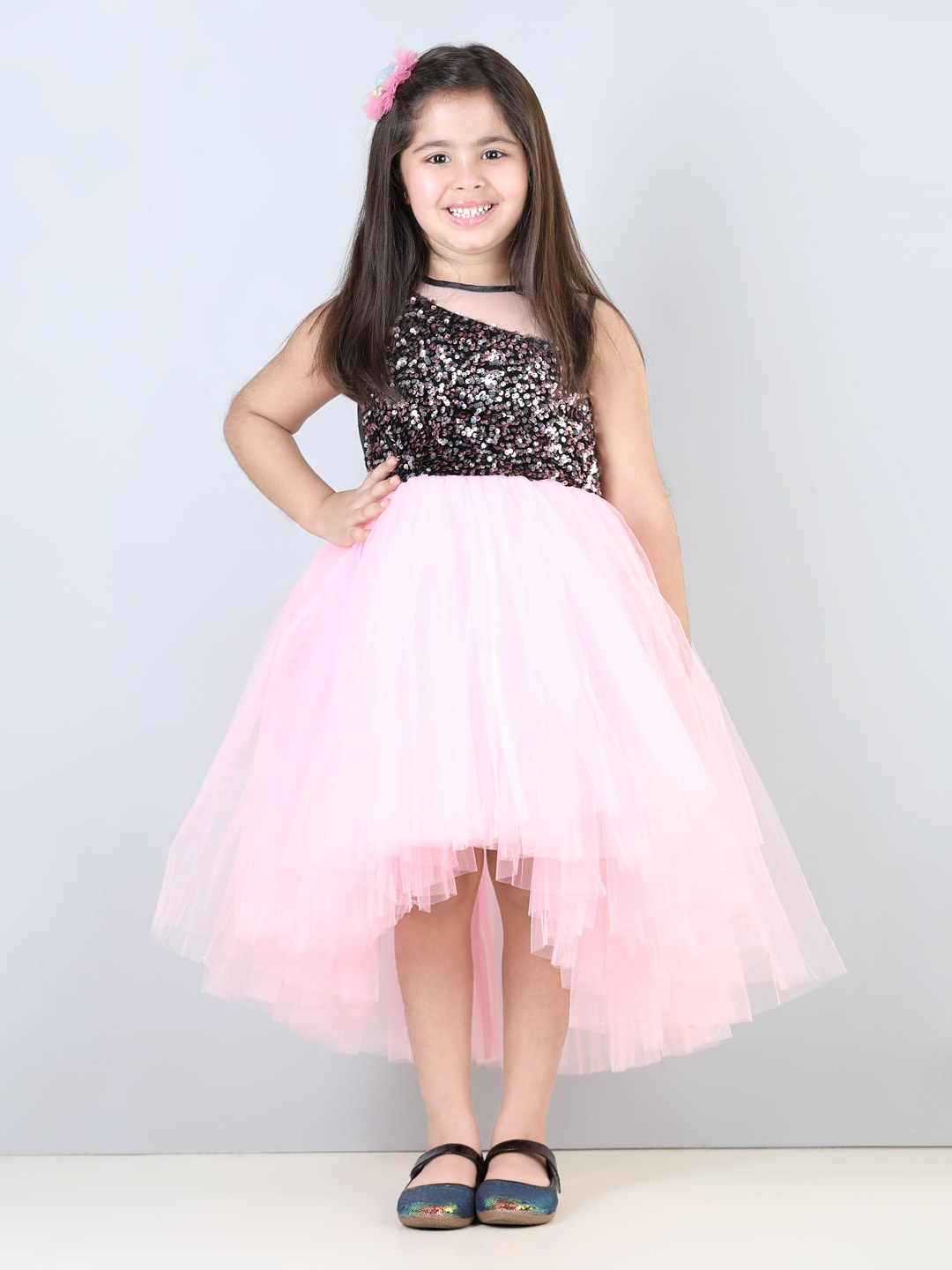 

Toy Balloon kids Girls Net Embellished Fit & Flare Dress, Pink