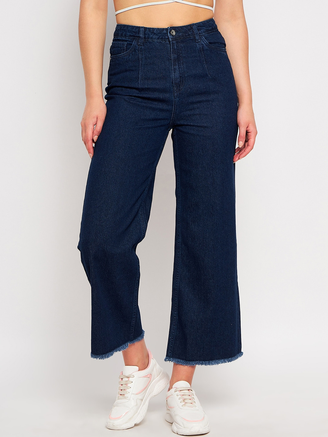 

CAMLA Women Mid-Rise Clean Look Cotton Jeans, Blue