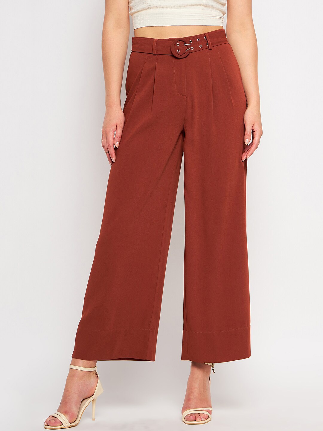 

CAMLA Women Straight Fit Palazzos, Rust