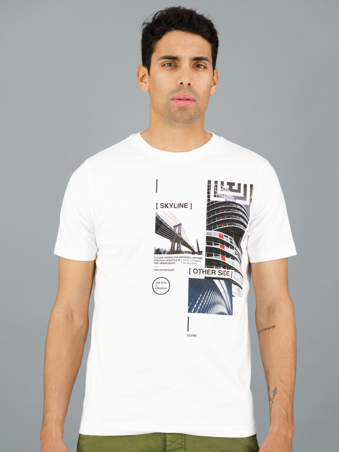 

FREESOUL Graphic Printed Pure Cotton T-Shirt, White