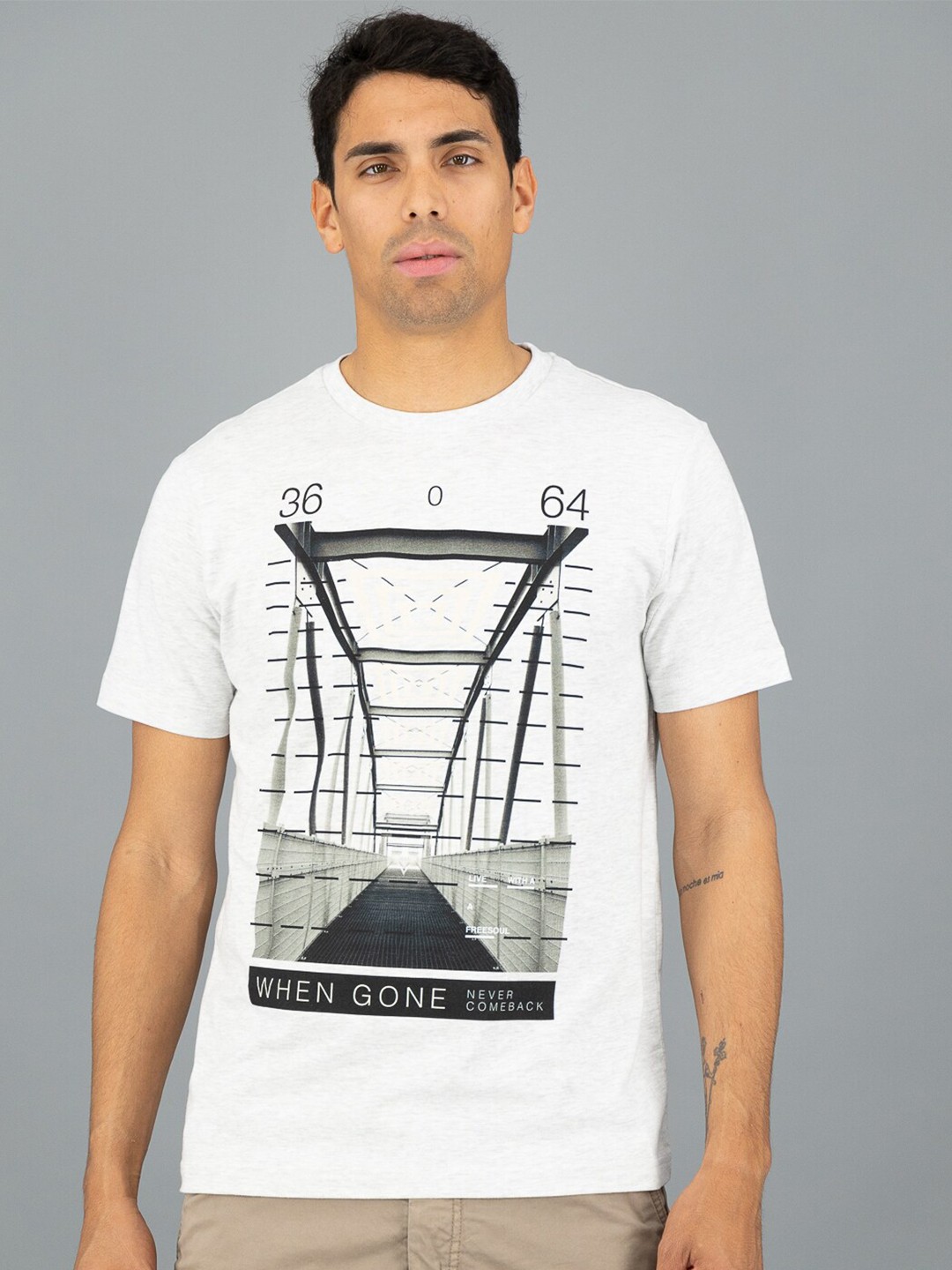 

FREESOUL Graphic Printed Cotton T-Shirt, White