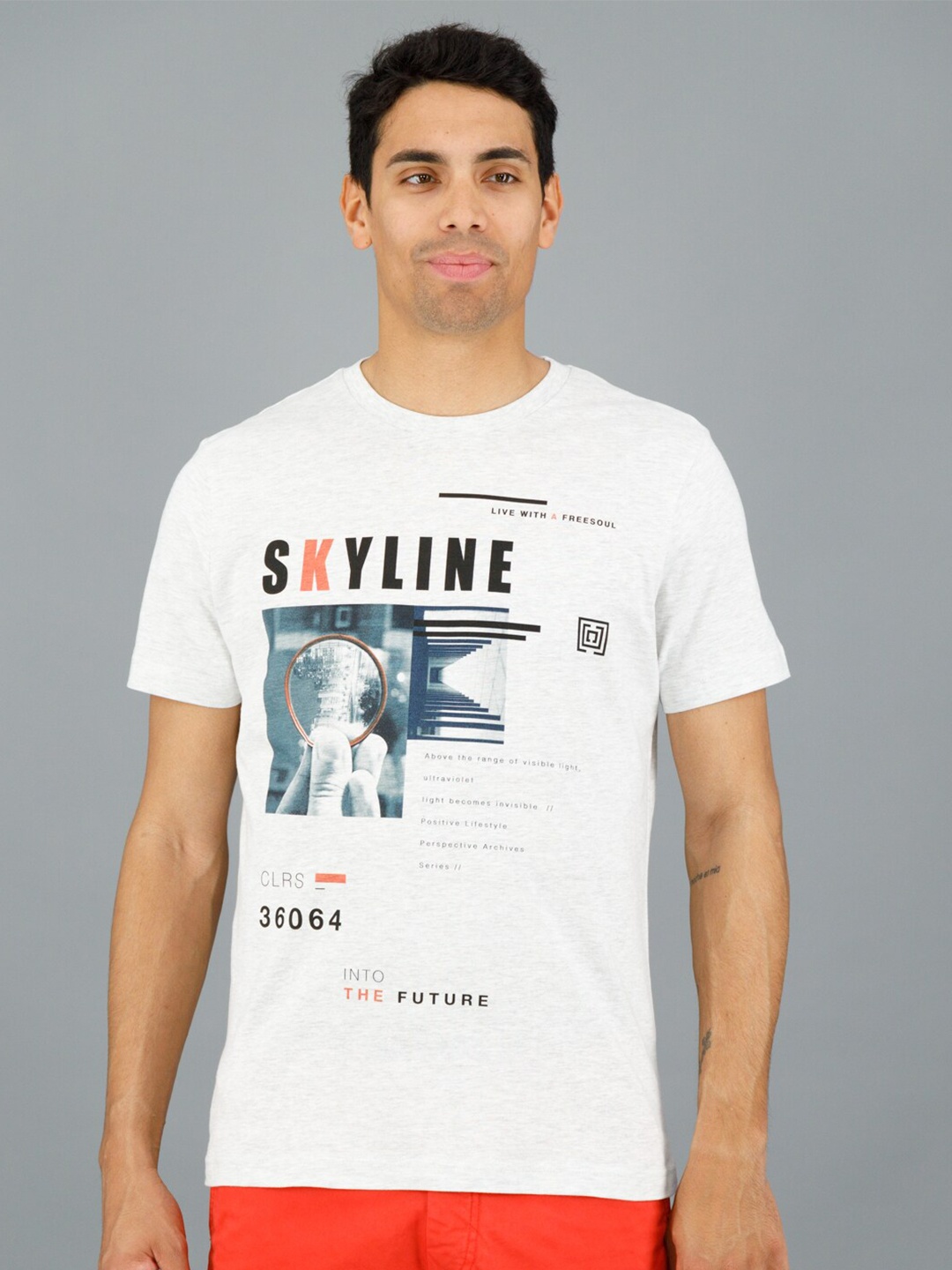 

FREESOUL Typography Printed Cotton T-Shirt, White