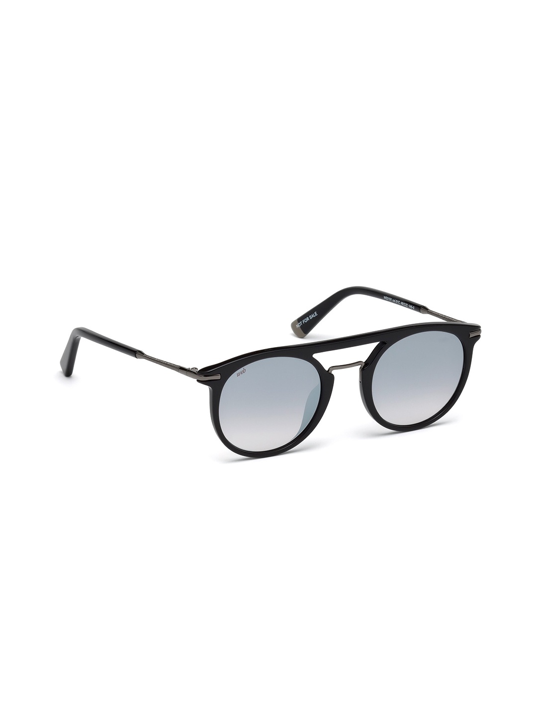 

WEB EYEWEAR Lens & Black Round Sunglasses with UV Protected Lens WE0191 49 01C, Grey
