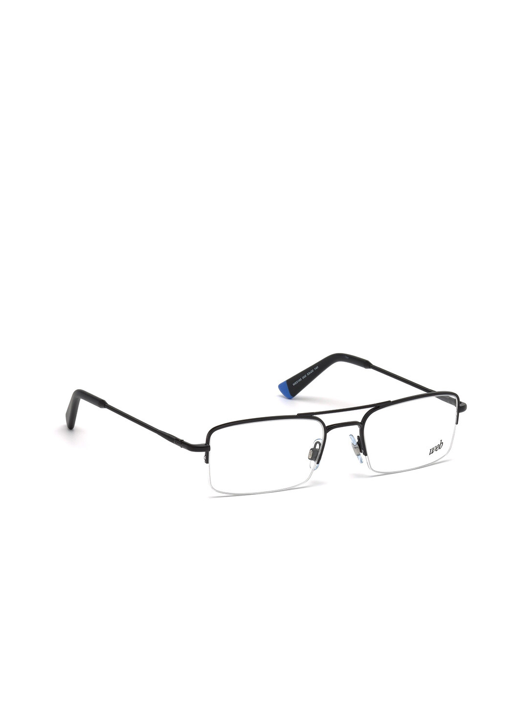 

WEB EYEWEAR Men Half Rim Rectangle Frames WE5195 53 002, Black
