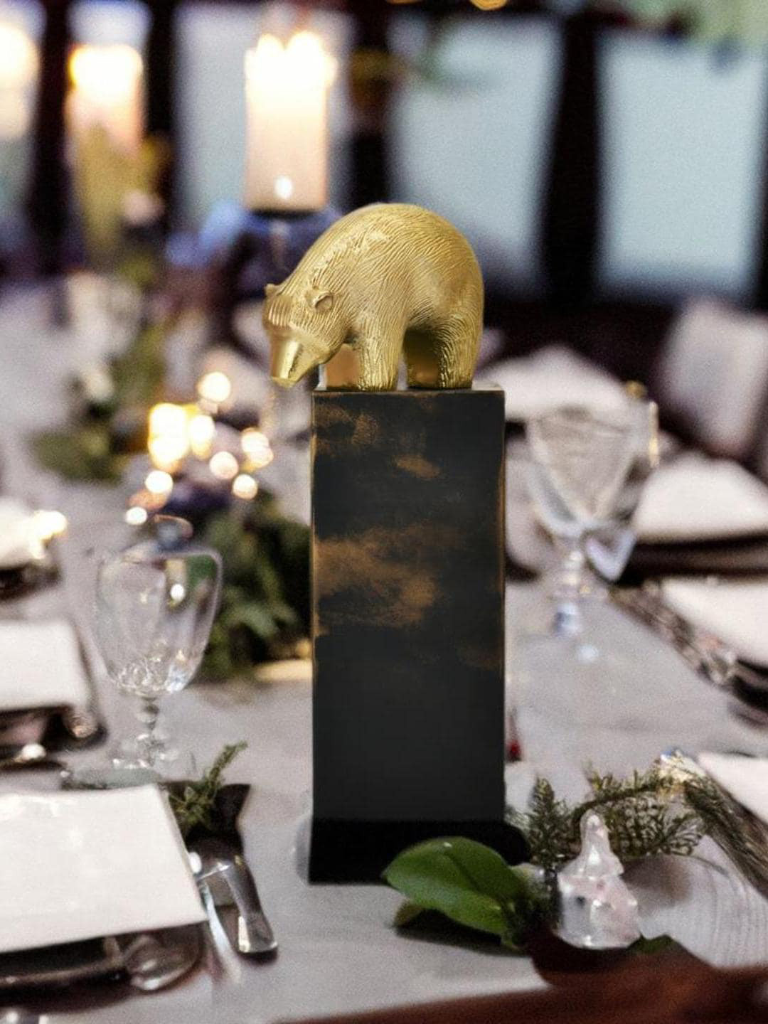 

Athome by Nilkamal Black Textured Tall Bear Figurine Showpiece