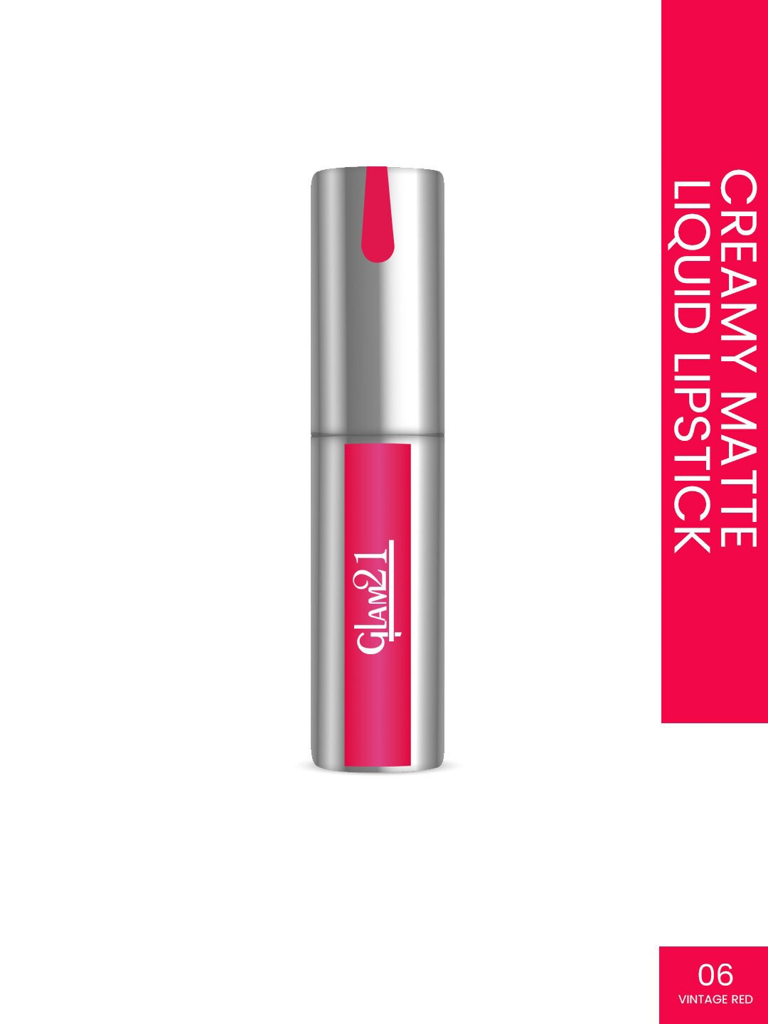 

GLAM21 Kiss Proof Creamy Matte Liquid Lip Stain Lipstick 6g - Vintage Red 06, Pink