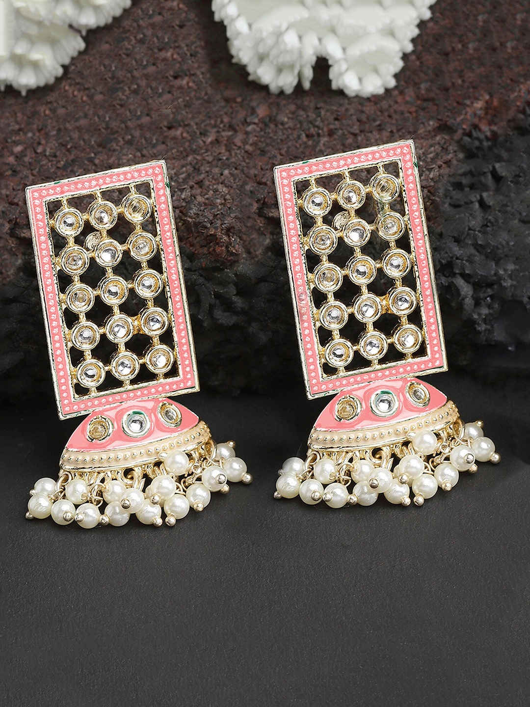 

KARATCART Gold-Plated Contemporary Jhumkas Earrings
