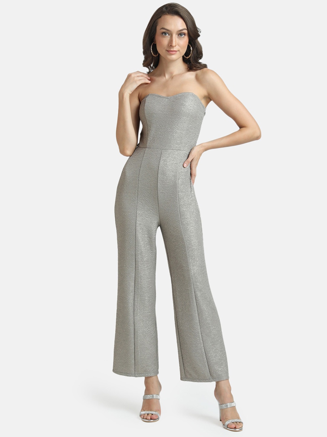 

Kazo Self Design Strapless Basic Jumpsuit, Grey