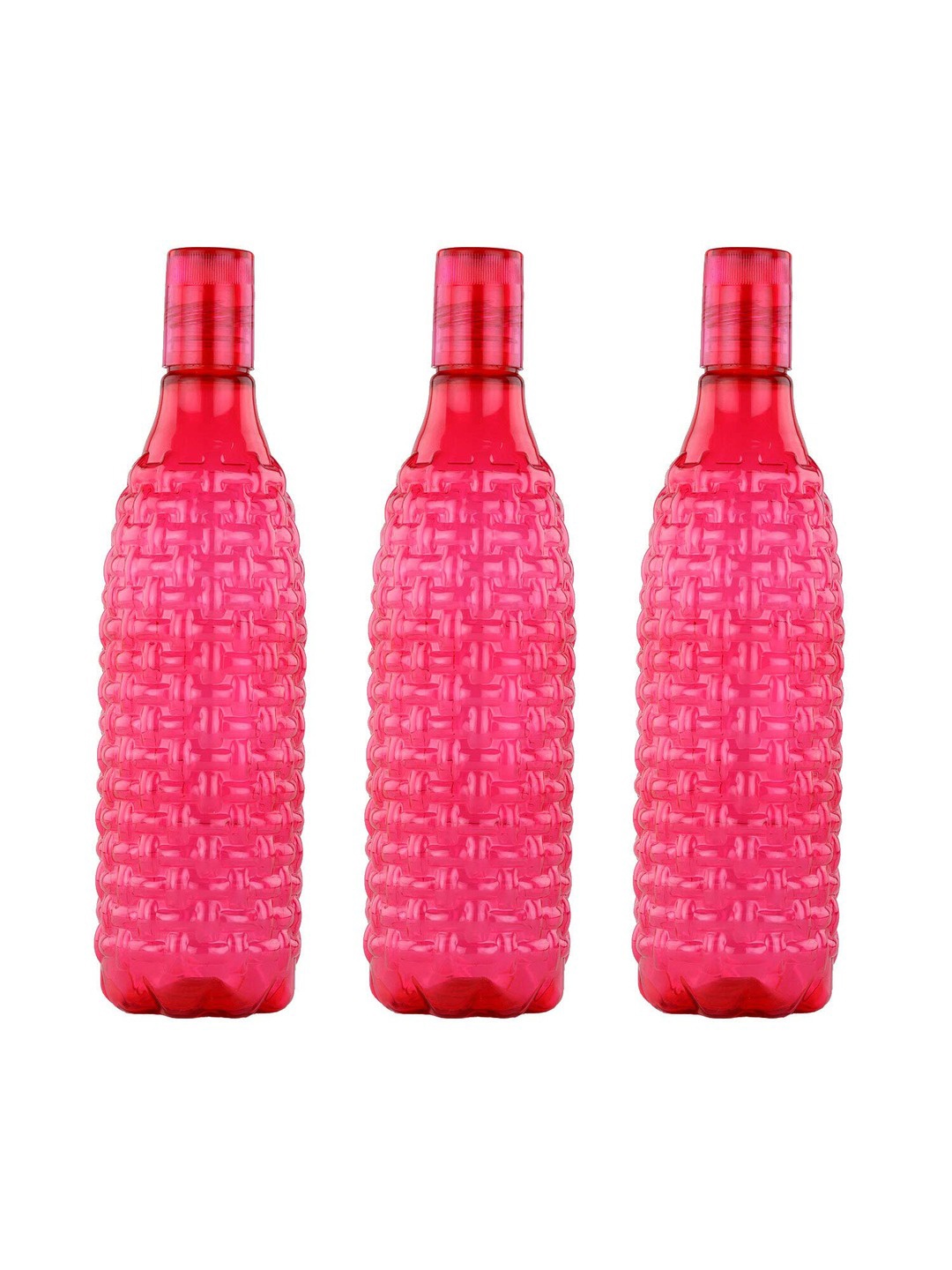

SOPL-OLIVEWARE Pink 3-Pieces Textured Air Tight Water Bottle 1 L Each