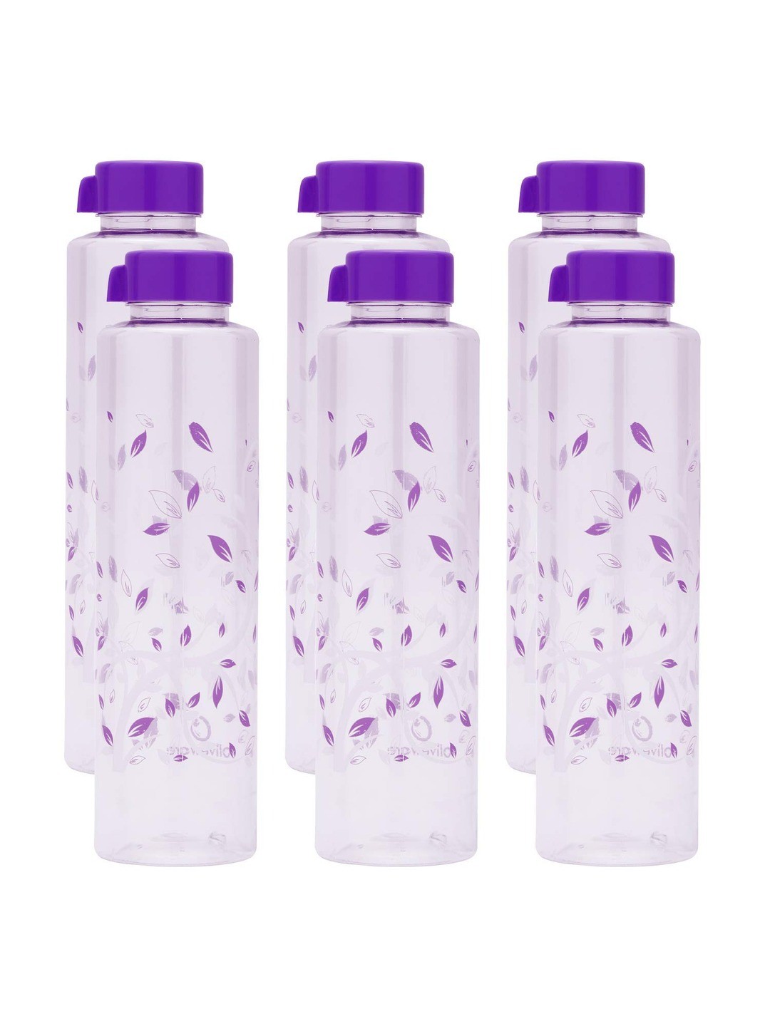 

SOPL-OLIVEWARE 6-Pcs Violet Printed Air Tight Water Bottles - 1 L Each