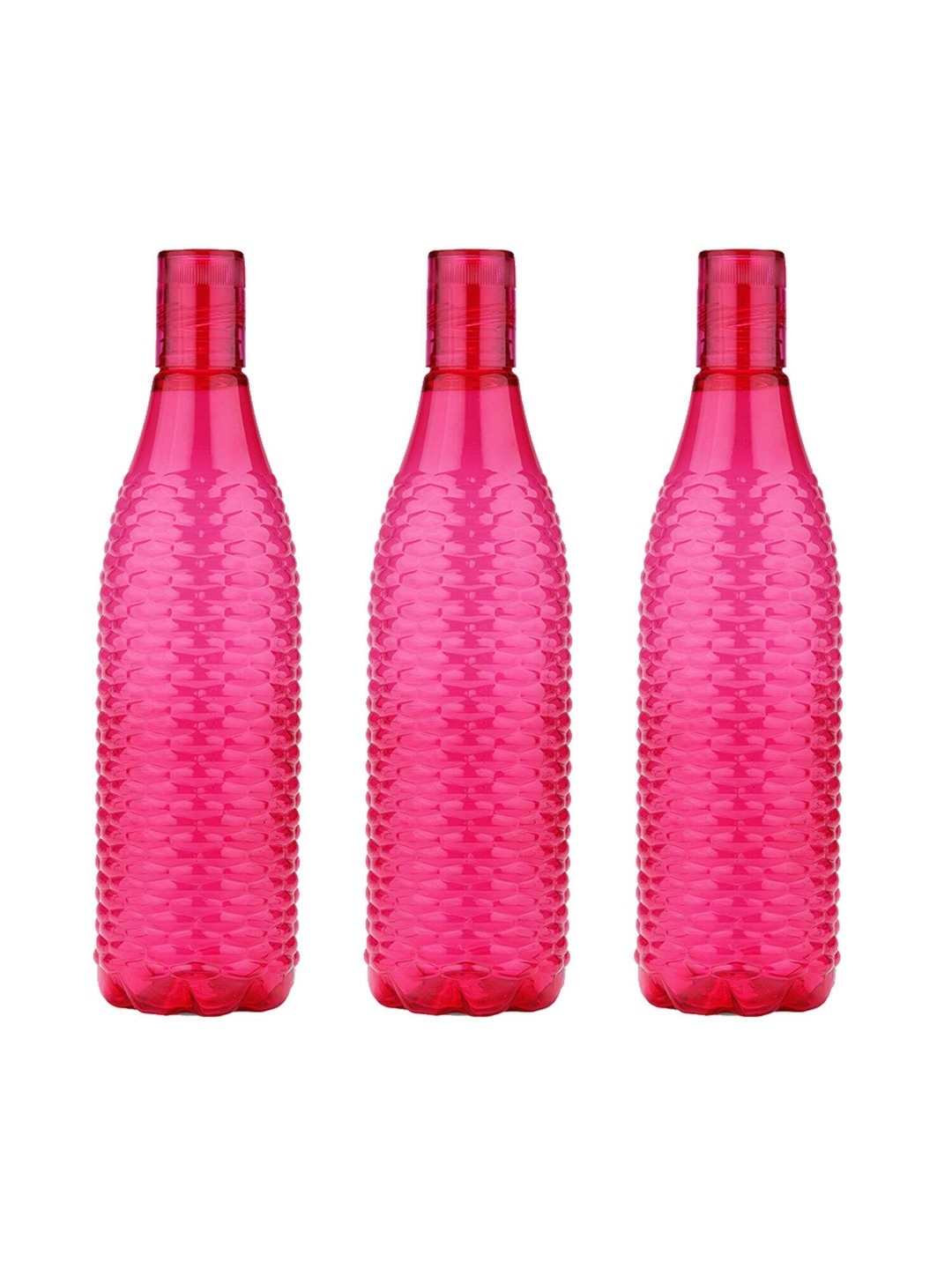 

SOPL-OLIVEWARE Pink 3 Pieces Textured Air Tight Water Bottle-1L
