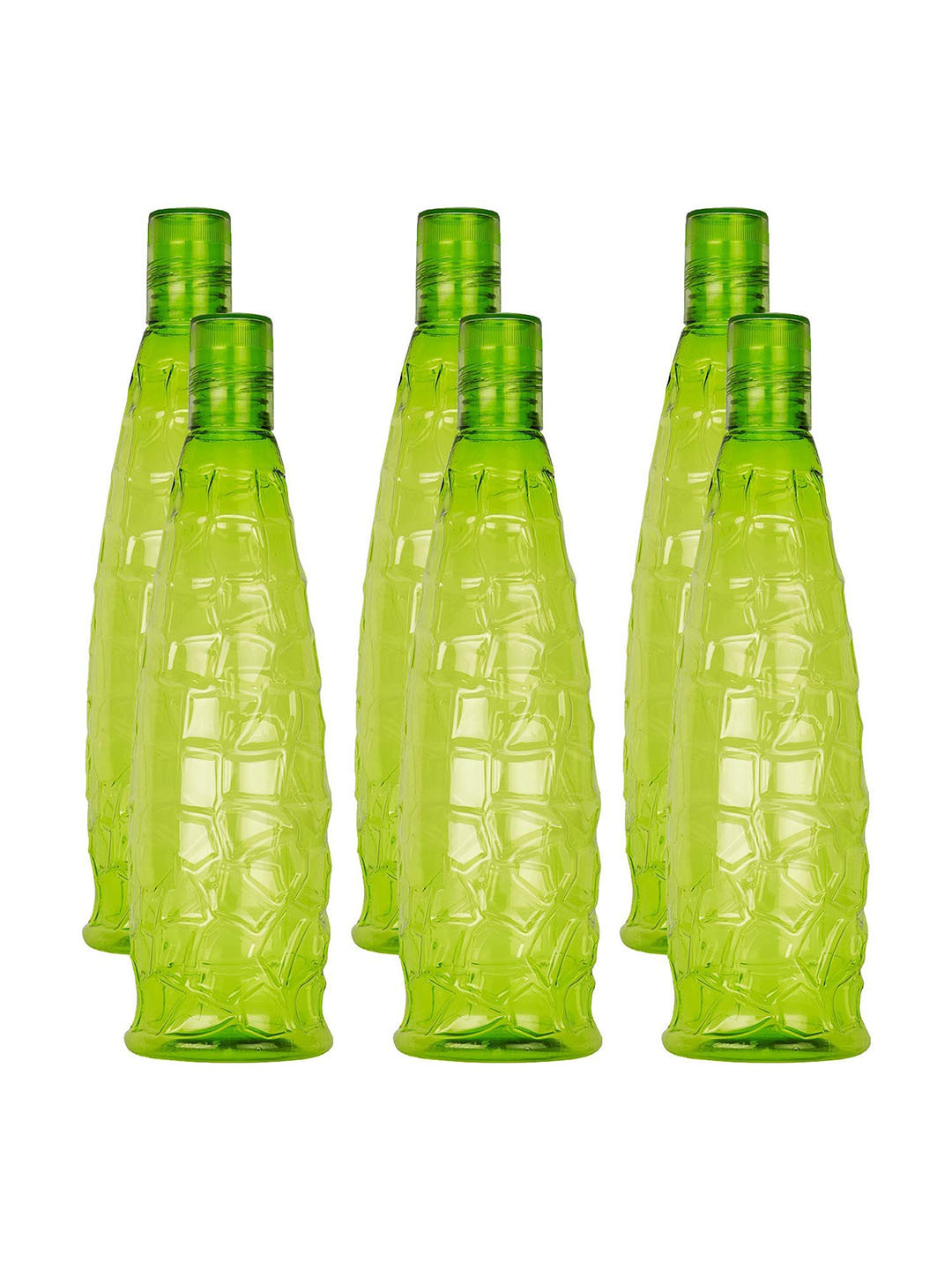 

SOPL-OLIVEWARE Green 6-Pieces Textured Leak Proof Water Bottles 1 L Each