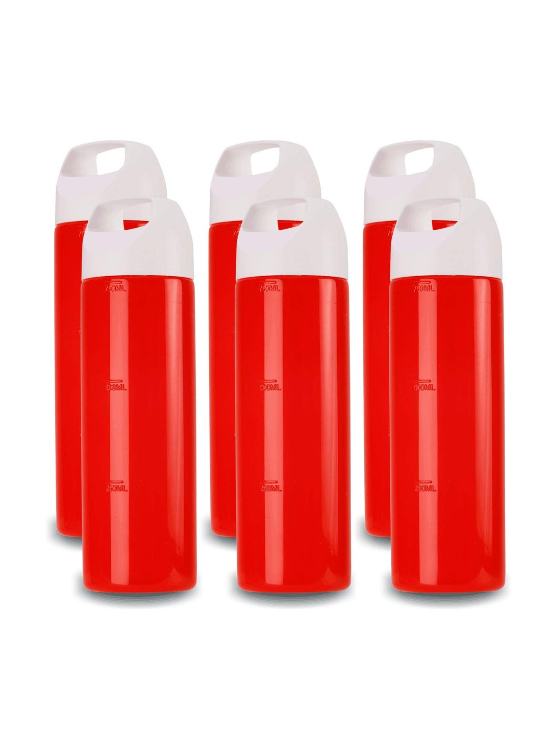 

SOPL-OLIVEWARE Red 6 Pieces Textured Odour Less Water Bottles-750 ml