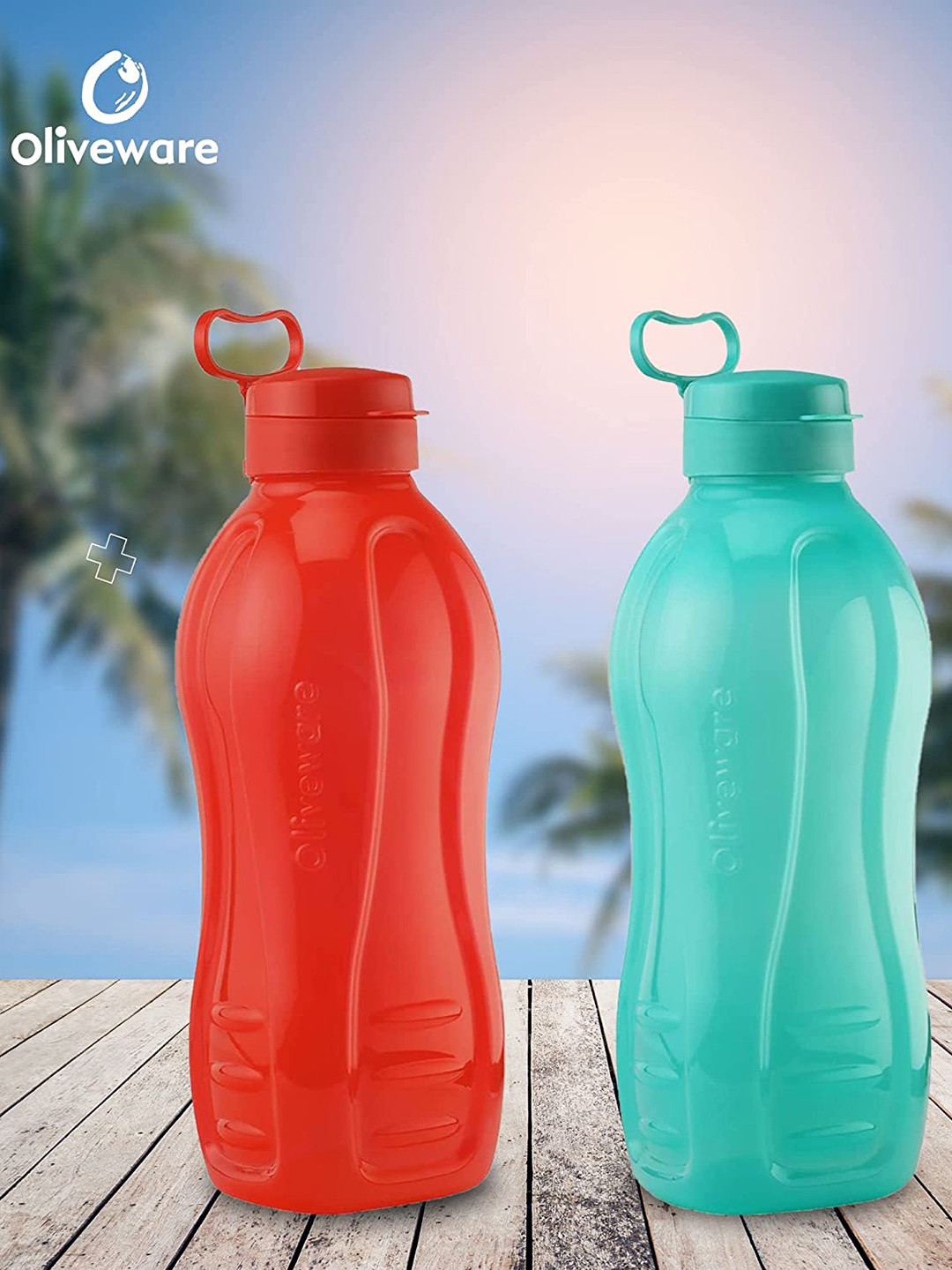 

SOPL-OLIVEWARE Red 2-Pieces Transparent Water Bottle 2 L Each