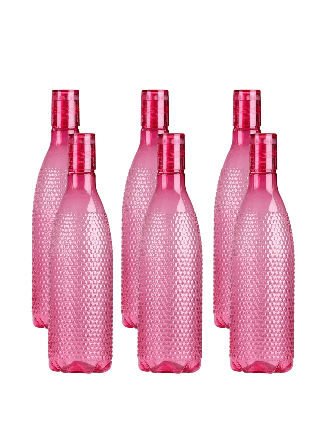 

SOPL-OLIVEWARE Pink 6-Pieces Honeycomb Textured Water Bottle 1 L Each