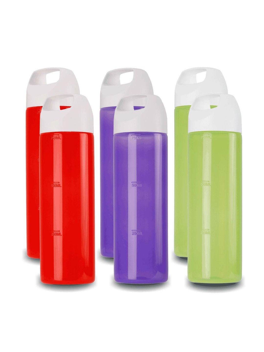 

SOPL-OLIVEWARE Red & Purple 6-Pieces Odour Less Water Bottles 1L Each