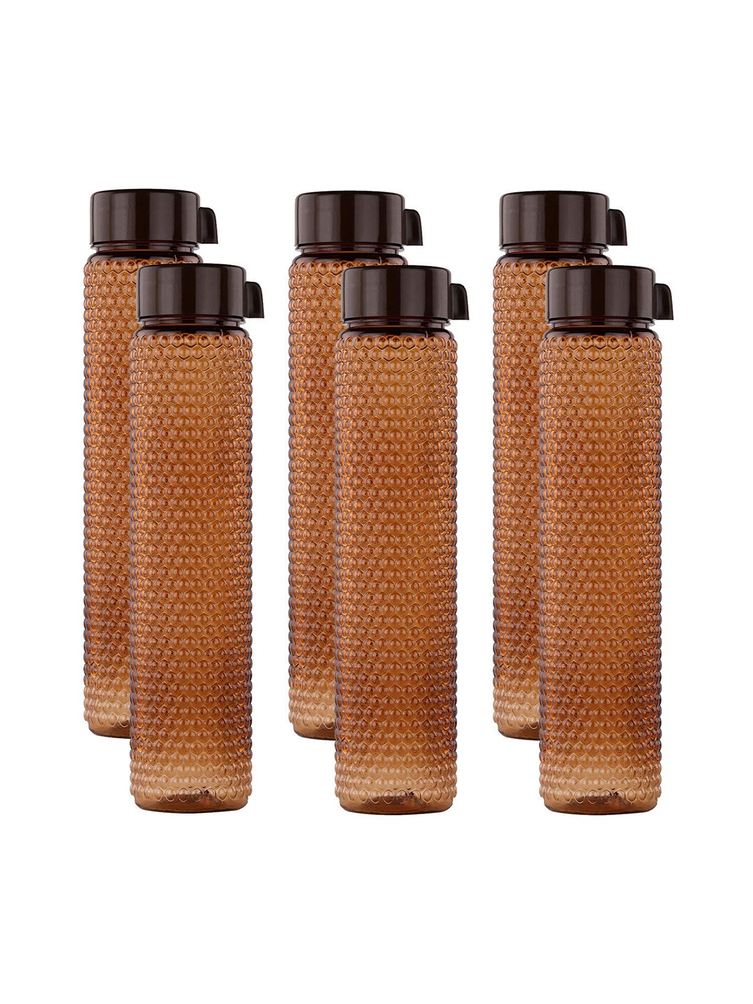 

SOPL-OLIVEWARE Brown 6-Pieces Air Tight Water Bottles 400 Ml Each