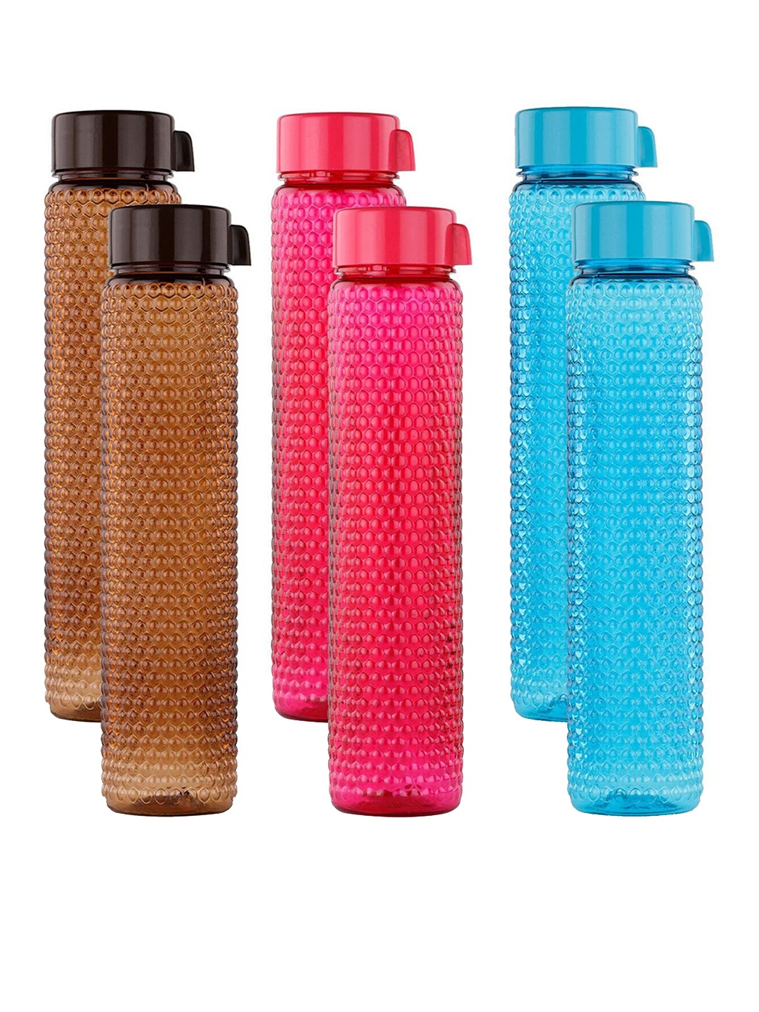 

SOPL-OLIVEWARE Blue & Red 6-Pcs Air-Tight & Refrigerator Safe Water Bottles 400 ml