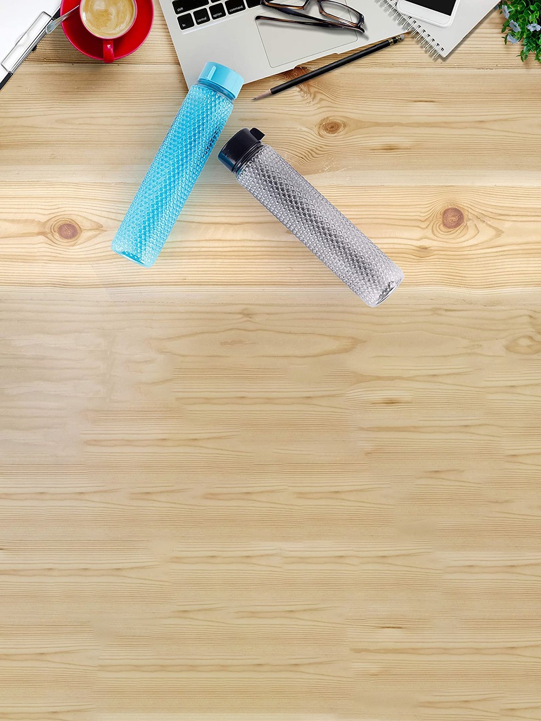 

SOPL-OLIVEWARE Blue 6 Pieces Textured Odour Less Water Bottles 400ml Each